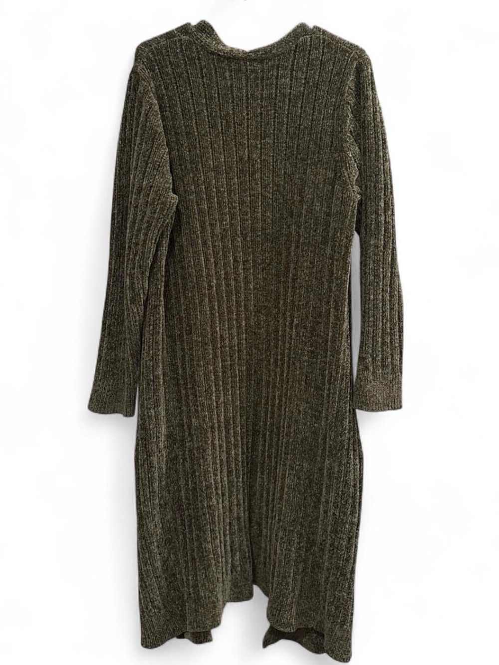Nordstrom Olive Ribbed Open-Front Cardigan - Picture 3 of 3